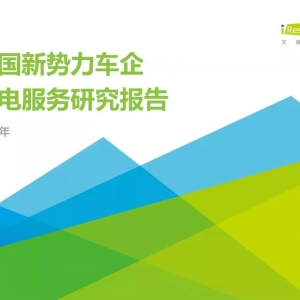 2019年中国新势力车企充电服务研究报告